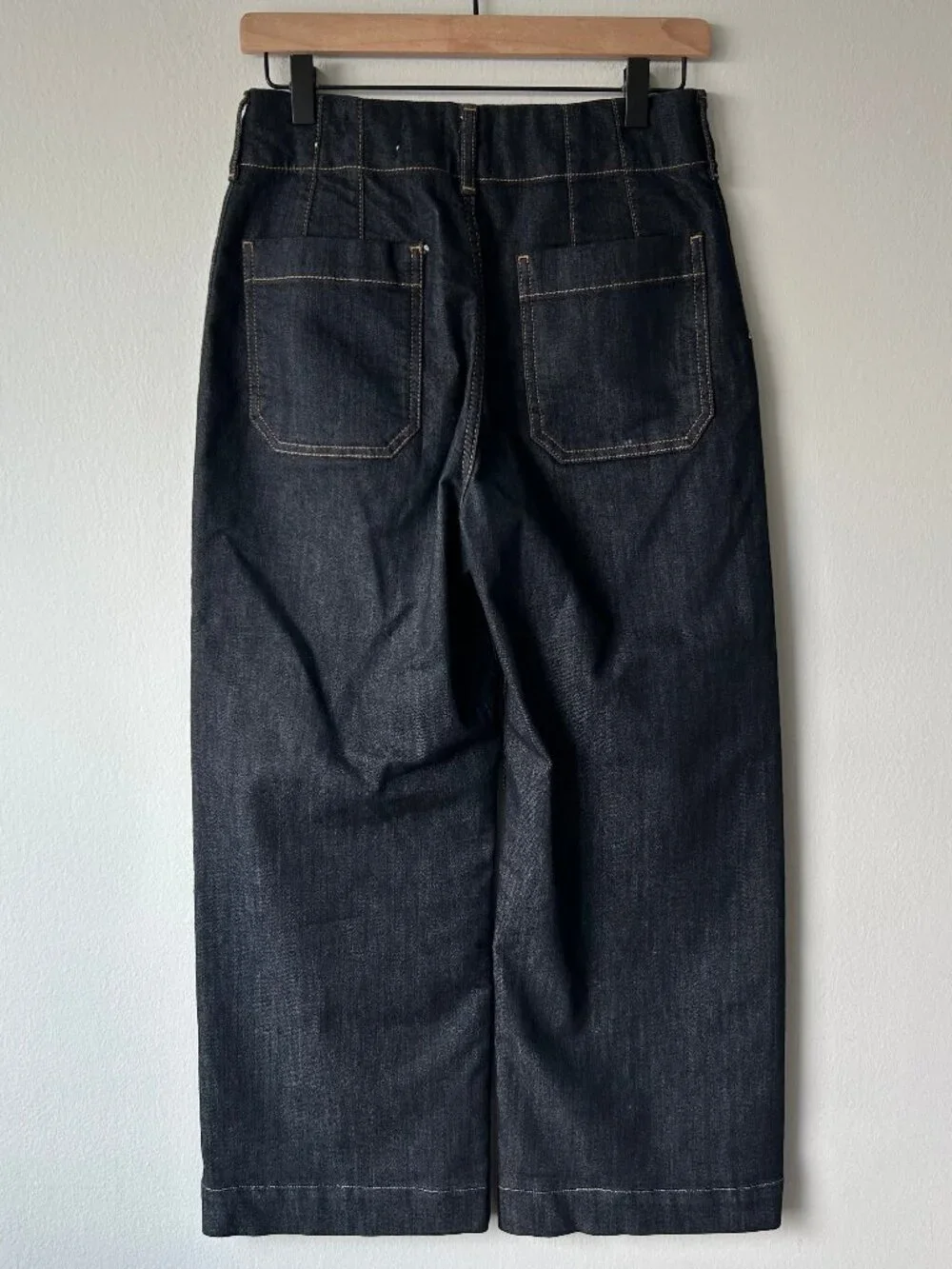 Maeve Anthropologie Colette Wide Leg Cropped Jeans Women 28 Dark Wash - Picture 5 of 11